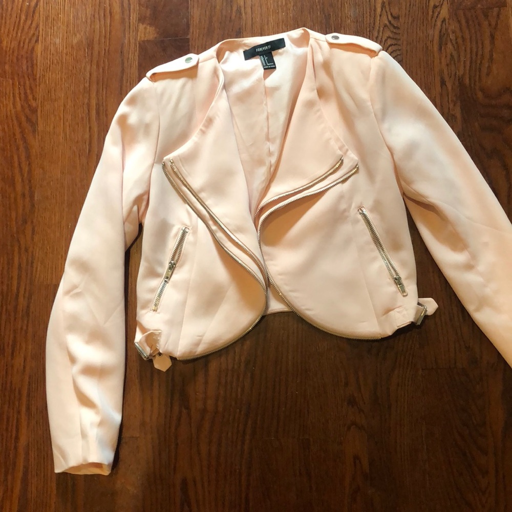 Pale pink cropped jacket